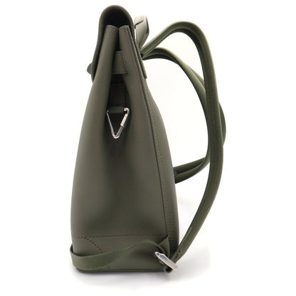Louis Vuitton Steamer Backpack Khaki Green Leather Silver — view 3
