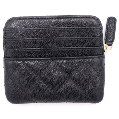 Chanel Quilted Classic Zip Coin Purse Black Caviar Leather Gold — view 2