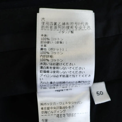 Bottega Veneta Cotton Canvas Lace Up Pants High Waist Side Trousers Navy — view 8