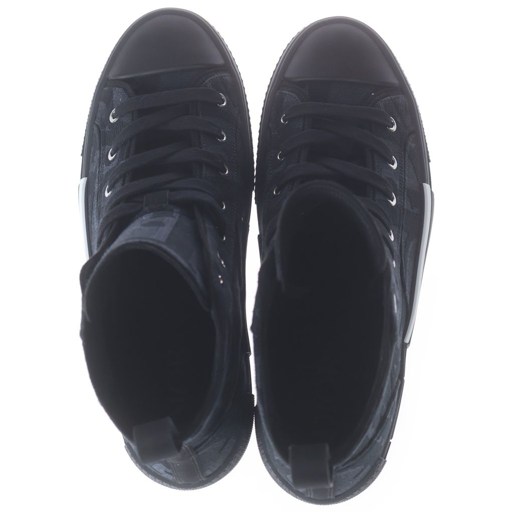Dior League Oblique Kujagado Canvas High Top Cut Sneakers Black — view 4