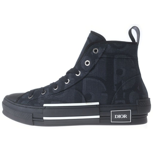 Dior League Oblique Kujagado Canvas High Top Cut Sneakers Black