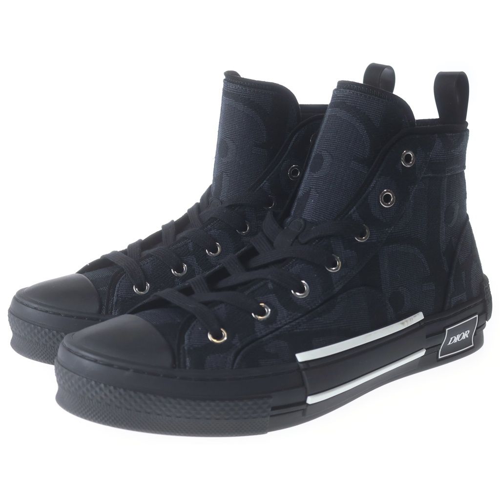 Dior League Oblique Kujagado Canvas High Top Cut Sneakers Black — view 2