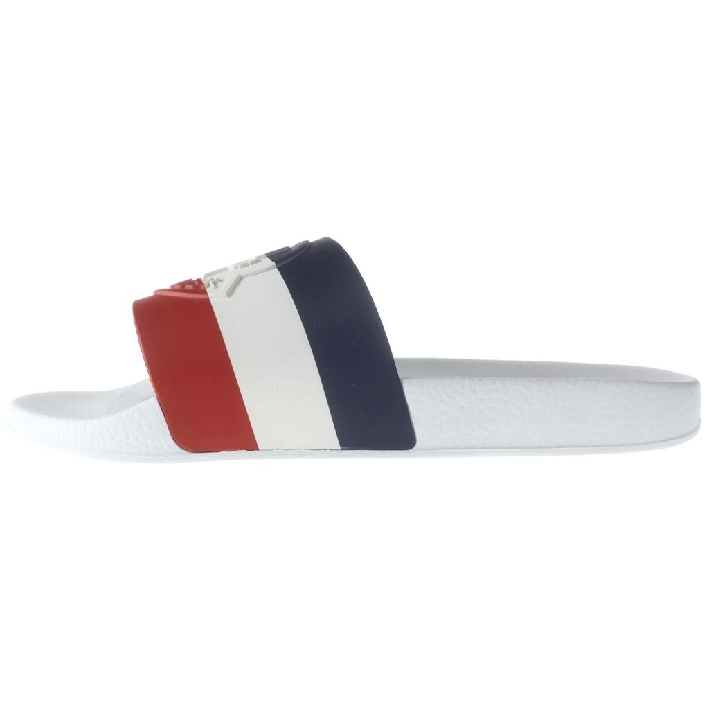 Moncler Basile Tricolor Shower Slide Sandals White