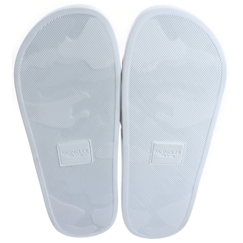 Moncler Basile Tricolor Shower Slide Sandals White — view 5
