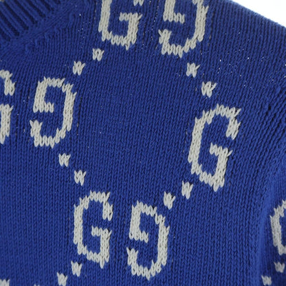 Gucci GG Cotton Knit Sweatshirt All Over Pattern Jacquard Crew Neck Sweater — view 3