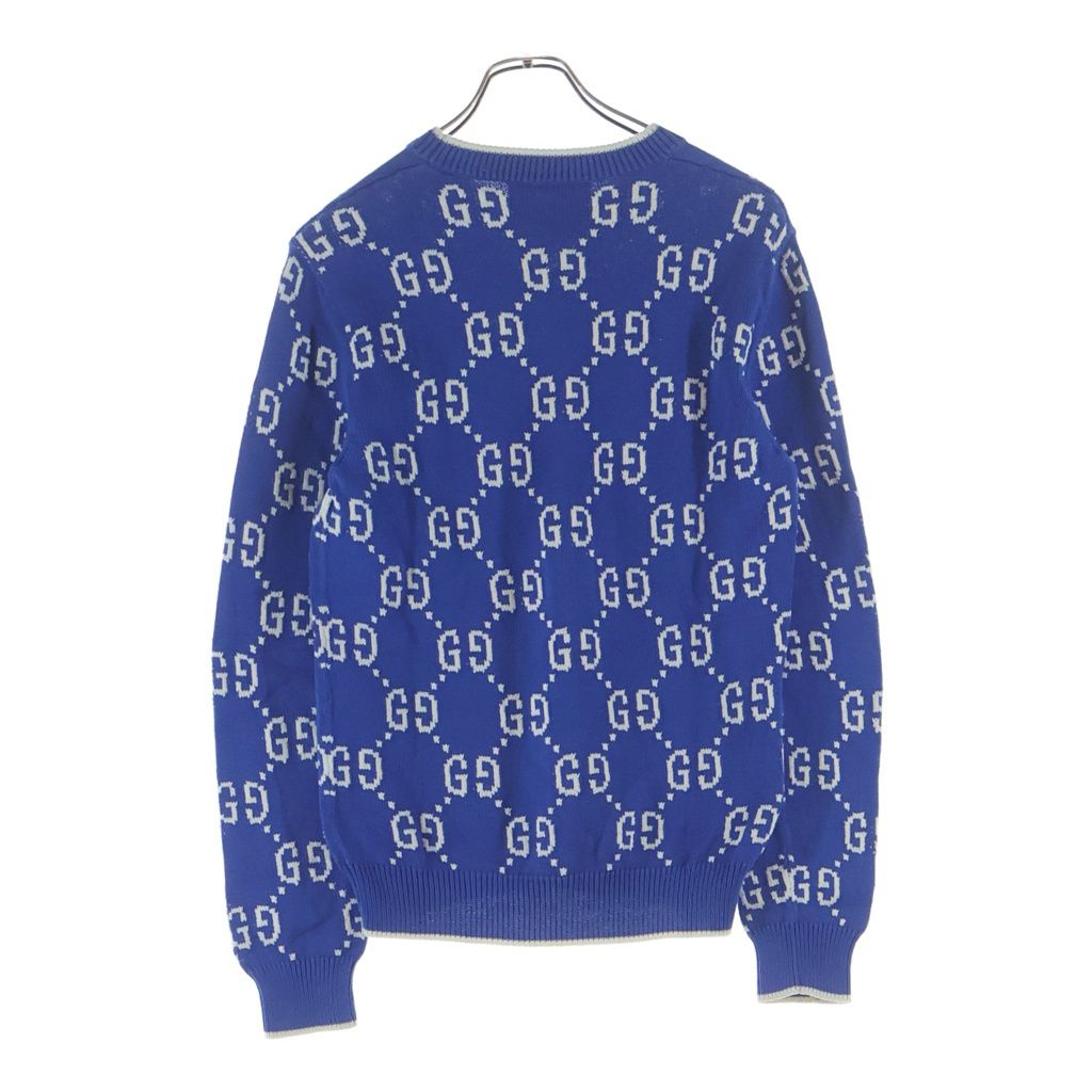 Gucci GG Cotton Knit Sweatshirt All Over Pattern Jacquard Crew Neck Sweater — view 2