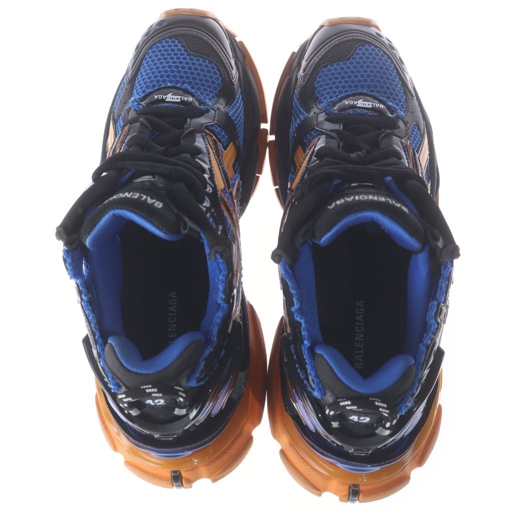 Balenciaga Runner Low Cut Sneakers Blue Orange Black — view 4