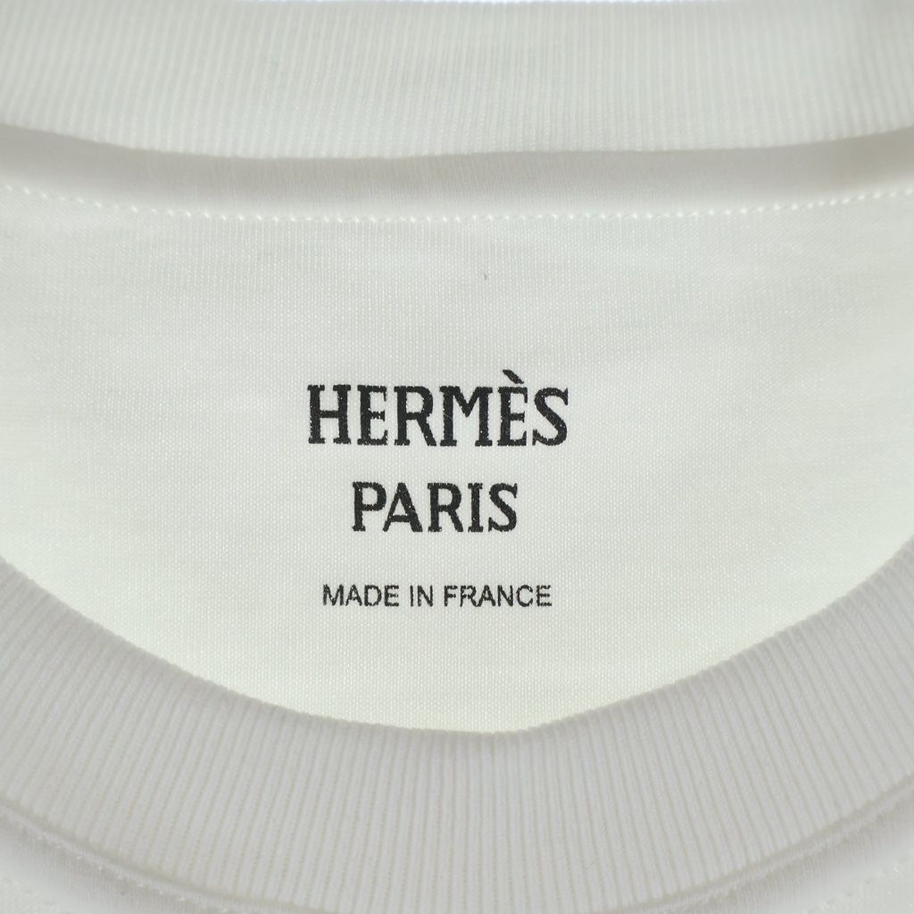 Hermes Logo Short Sleeve T-Shirt White — view 5