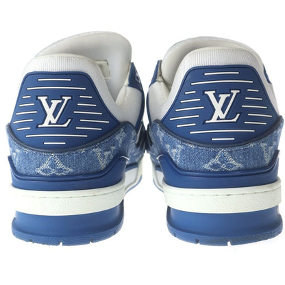 Louis Vuitton LV Trainer Line Monogram Denim Lace Up Sneakers Indigo White — view 3