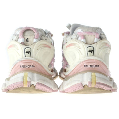 Balenciaga Runner Sneaker Lace Up Distressed Low Cut White Pink — view 3