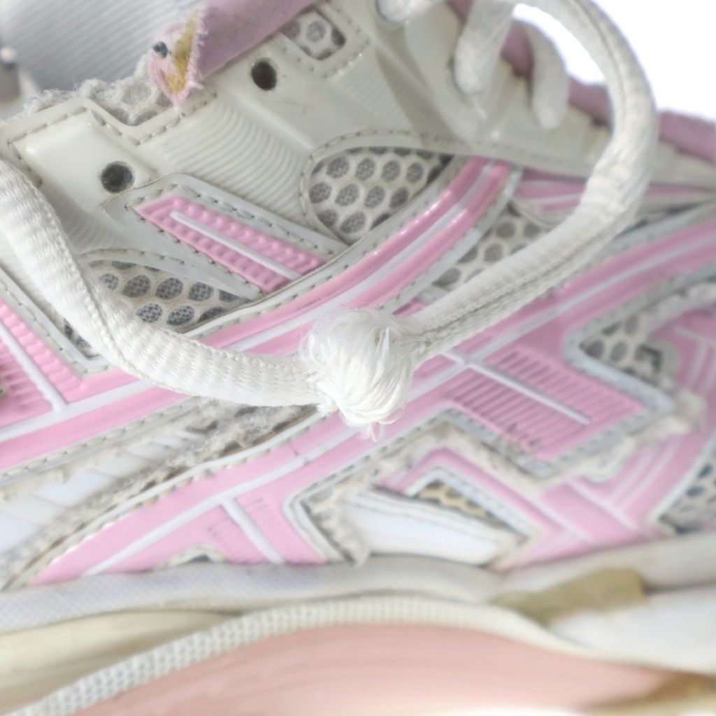 Balenciaga Runner Sneaker Lace Up Distressed Low Cut White Pink — view 6