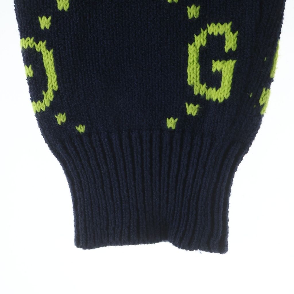 Gucci GG Cotton Knit Sweatshirt All Over Pattern Jacquard Crew Neck Sweater — view 5