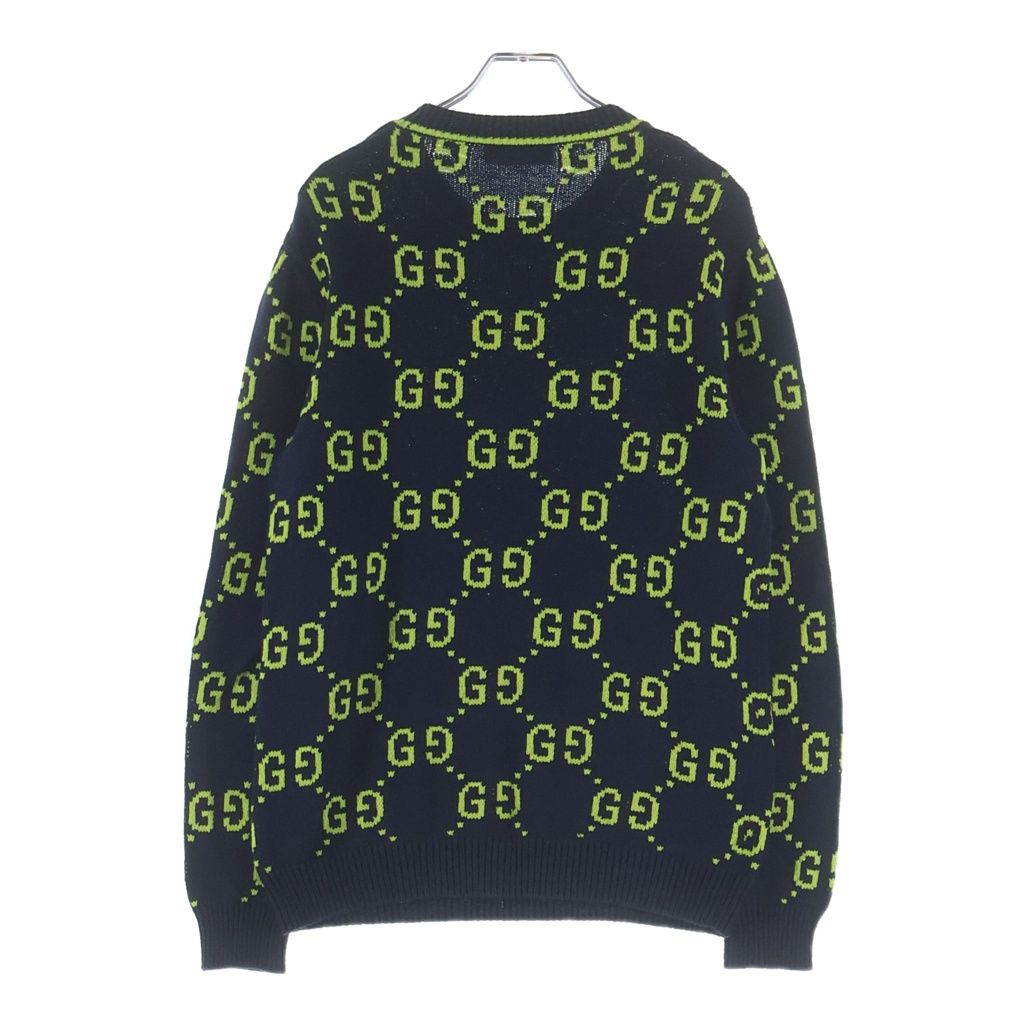 Gucci GG Cotton Knit Sweatshirt All Over Pattern Jacquard Crew Neck Sweater — view 2