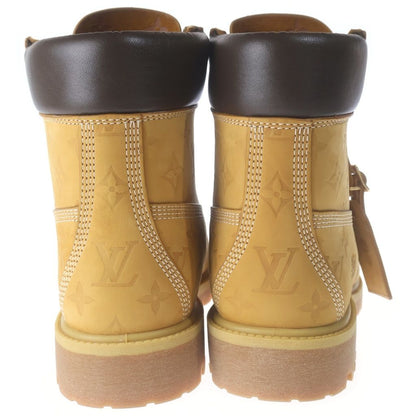 Louis Vuitton Timberland Monogram Contrast Leather Ankle Boots Brown — view 3