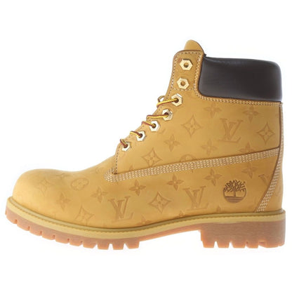 Louis Vuitton Timberland Monogram Contrast Leather Ankle Boots Brown