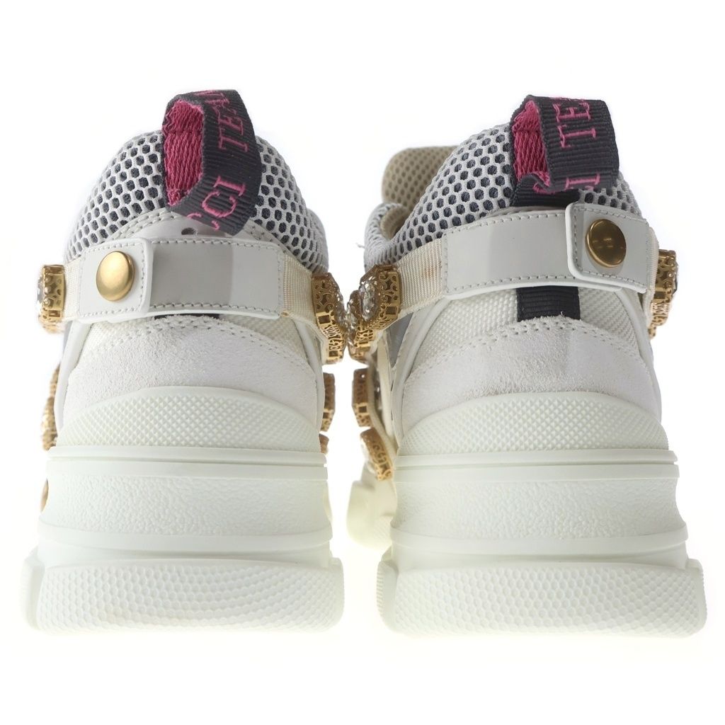Gucci Flashtrek Crystal Low Cut Sneakers White GG — view 3