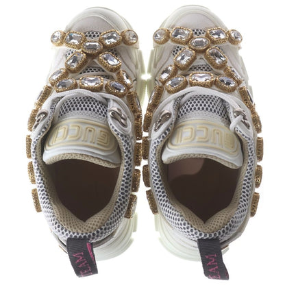 Gucci Flashtrek Crystal Low Cut Sneakers White GG — view 4
