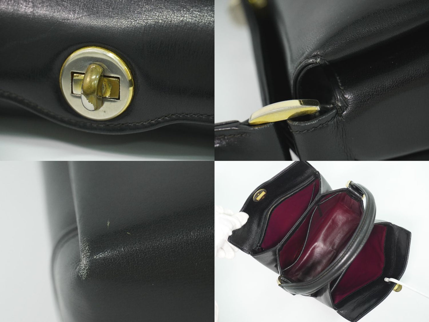 Gucci Vintage Handbag Leather Black — view 8