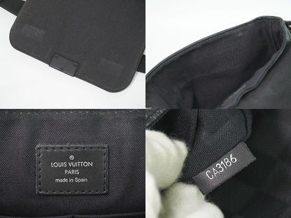 Louis Vuitton LV District PM Damier Graphite Shoulder Bag Pochette Black Gray — view 9