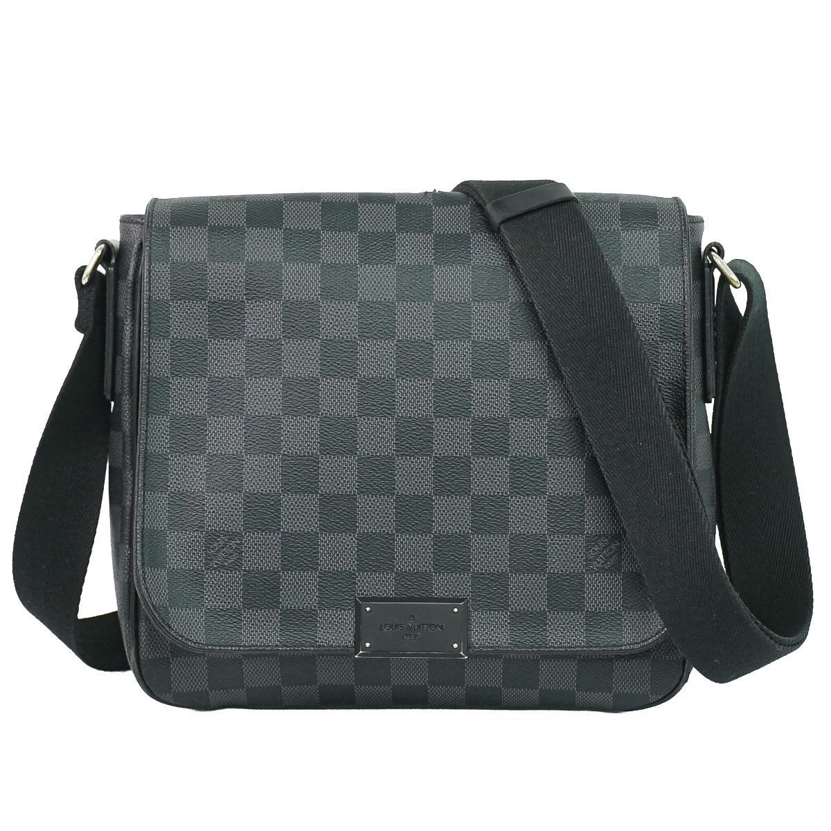 Louis Vuitton LV District PM Damier Graphite Shoulder Bag Pochette Black Gray