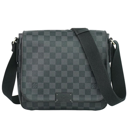 Louis Vuitton LV District PM Damier Graphite Shoulder Bag Pochette Black Gray