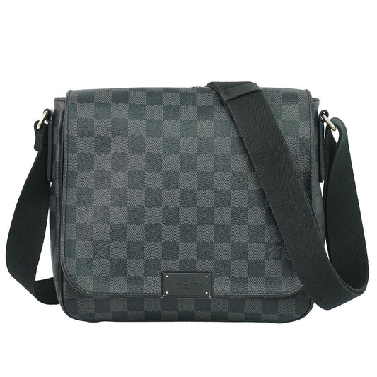 Louis Vuitton LV District PM Damier Graphite Shoulder Bag Pochette Black Gray