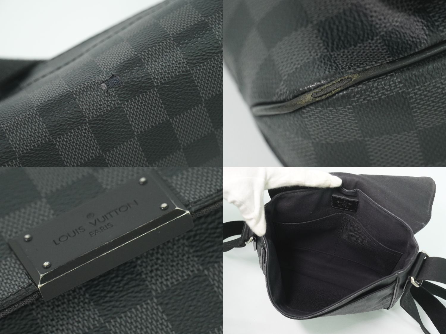 Louis Vuitton LV District PM Damier Graphite Shoulder Bag Pochette Black Gray — view 8