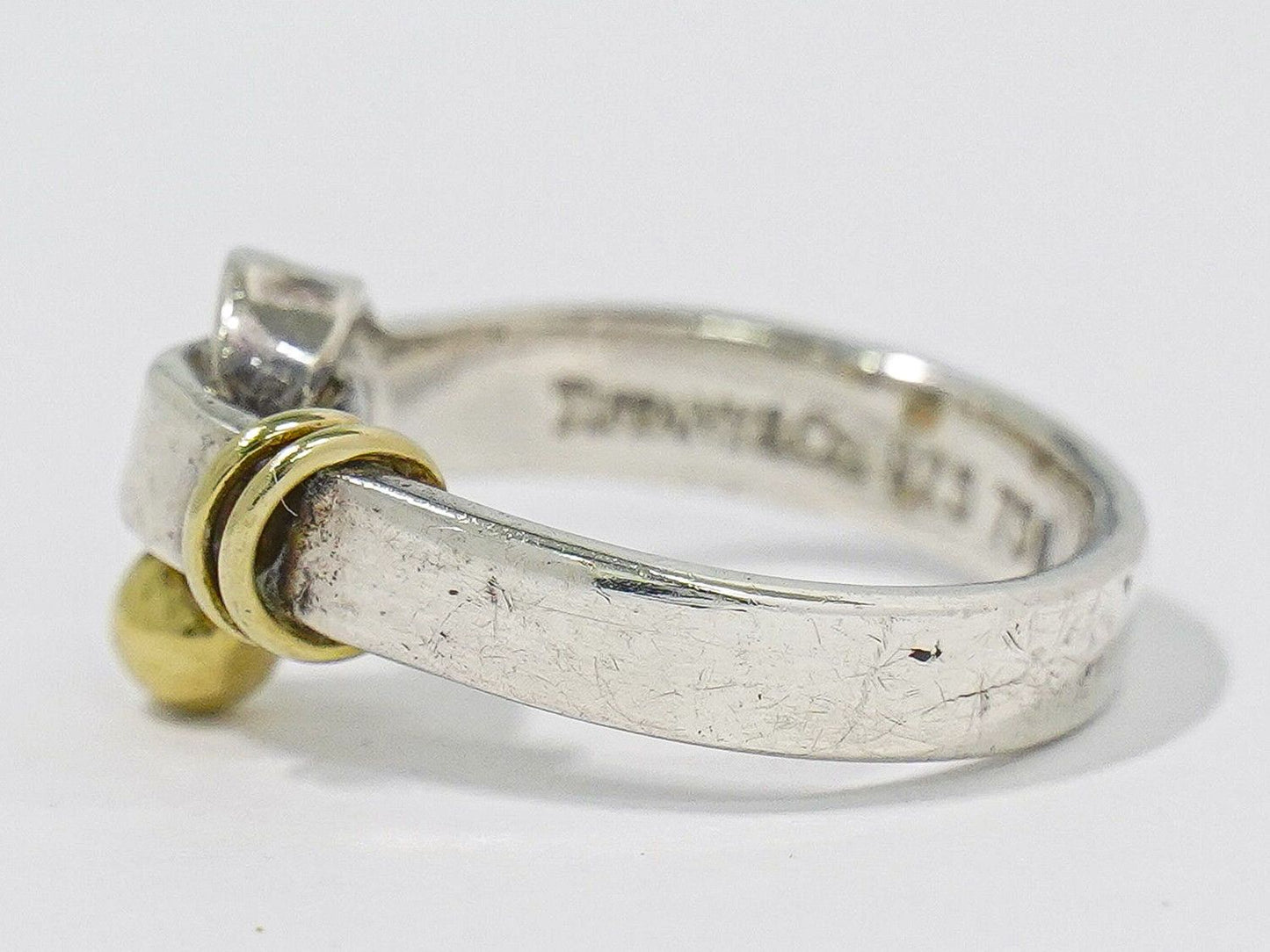 Tiffany & Co Hook Eye 925 18k Gold Combination Ring Silver Yellow — view 2
