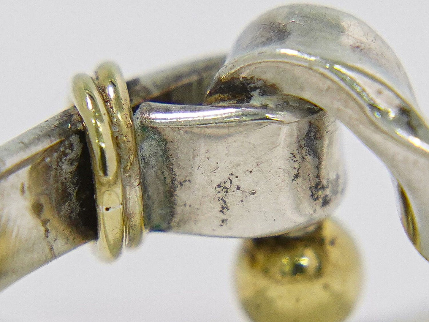 Tiffany & Co Hook Eye 925 18k Gold Combination Ring Silver Yellow — view 7