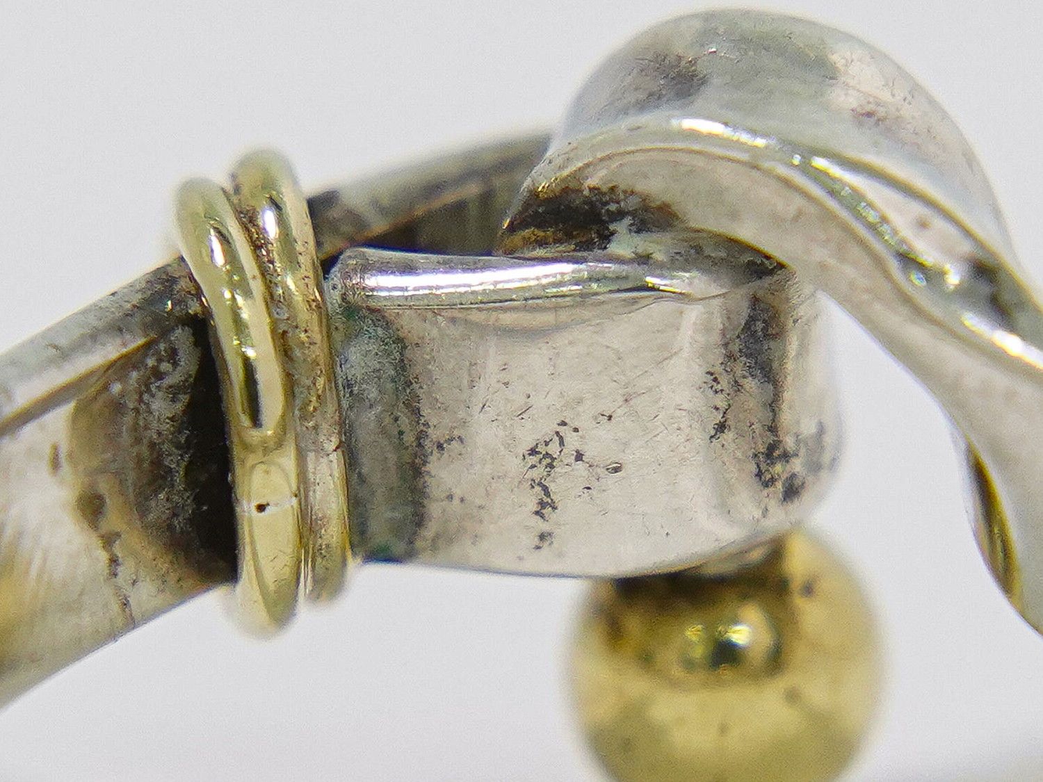 Tiffany & Co Hook Eye 925 18k Gold Combination Ring Silver Yellow — view 7