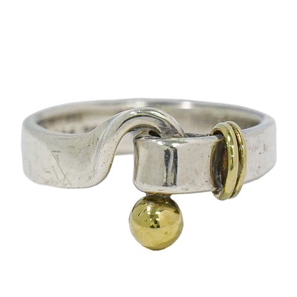 Tiffany & Co Hook Eye 925 18k Gold Combination Ring Silver Yellow