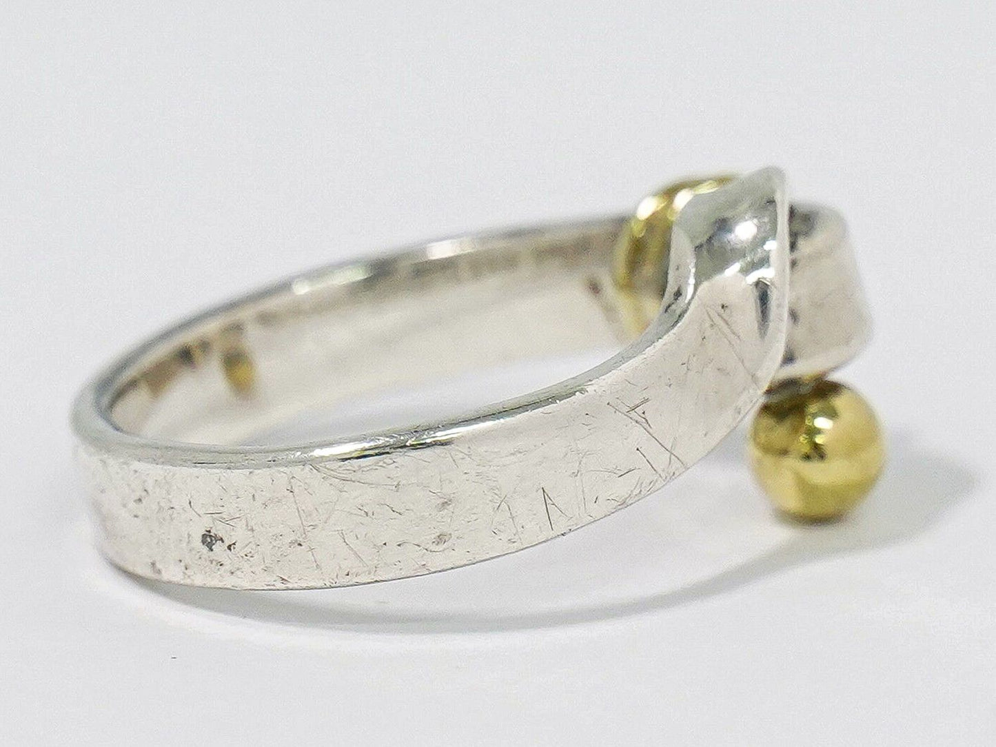Tiffany & Co Hook Eye 925 18k Gold Combination Ring Silver Yellow — view 4
