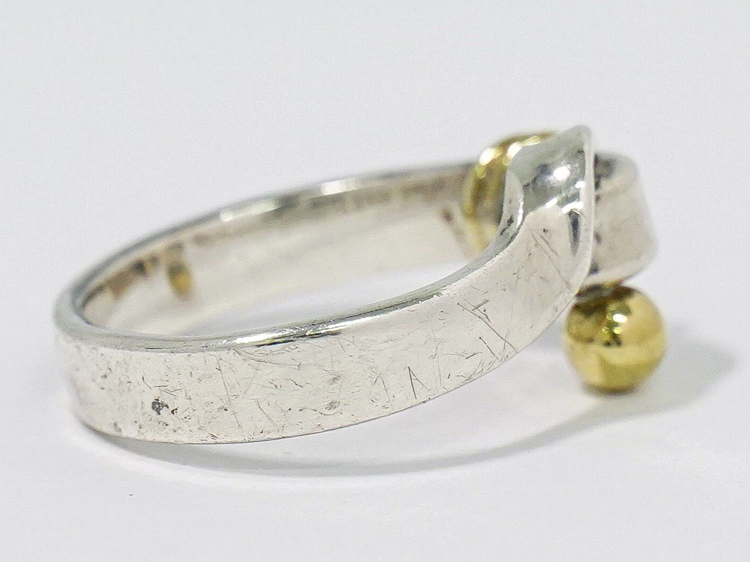 Tiffany & Co Hook Eye 925 18k Gold Combination Ring Silver Yellow — view 4