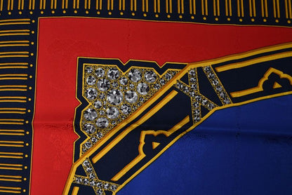 Cartier Scarf Must de Cartier Silk Watch Motif Red Blue — view 6