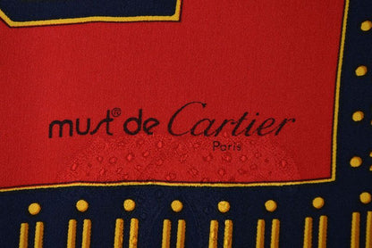 Cartier Scarf Must de Cartier Silk Watch Motif Red Blue — view 4