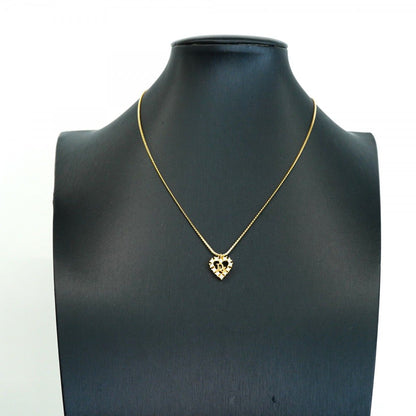 Dior Necklace Logo Heart Motif Gold Plated Rhinestone — view 5