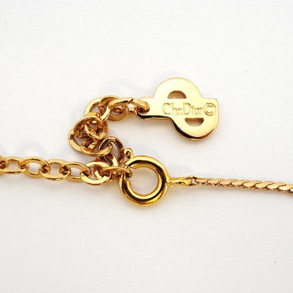 Dior Necklace Logo Heart Motif Gold Plated Rhinestone — view 4