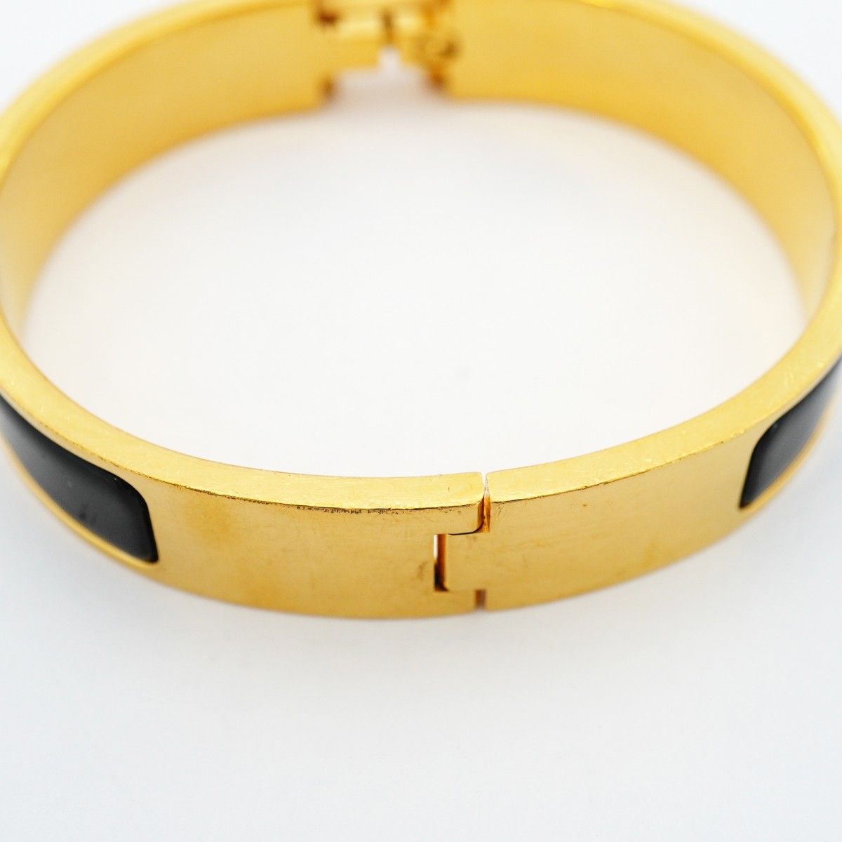 Hermes Bangle Clic Clac PM Gold Plated Black Cles Dies Bracelet — view 7