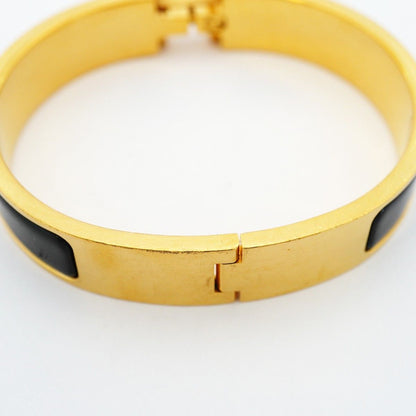 Hermes Bangle Clic Clac PM Gold Plated Black Cles Dies Bracelet — view 7
