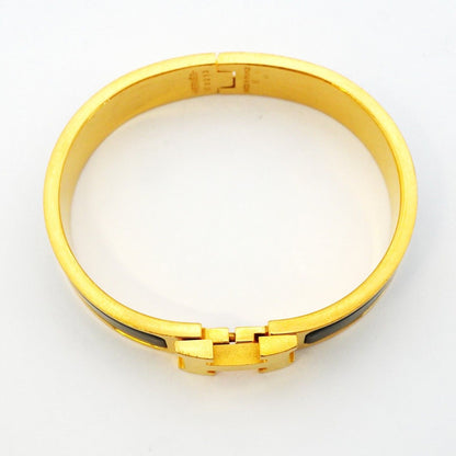 Hermes Bangle Clic Clac PM Gold Plated Black Cles Dies Bracelet — view 3