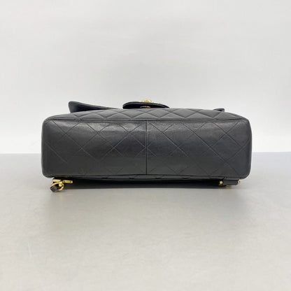 Chanel Backpack Quilted Jumbo CC Logo Lambskin Black Gold — view 3