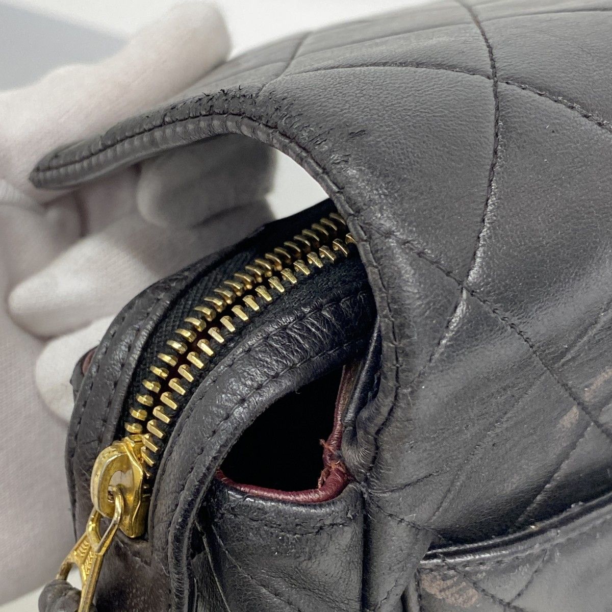 Chanel Backpack Quilted Jumbo CC Logo Lambskin Black Gold — view 6