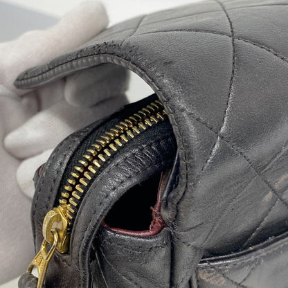 Chanel Backpack Quilted Jumbo CC Logo Lambskin Black Gold — view 6