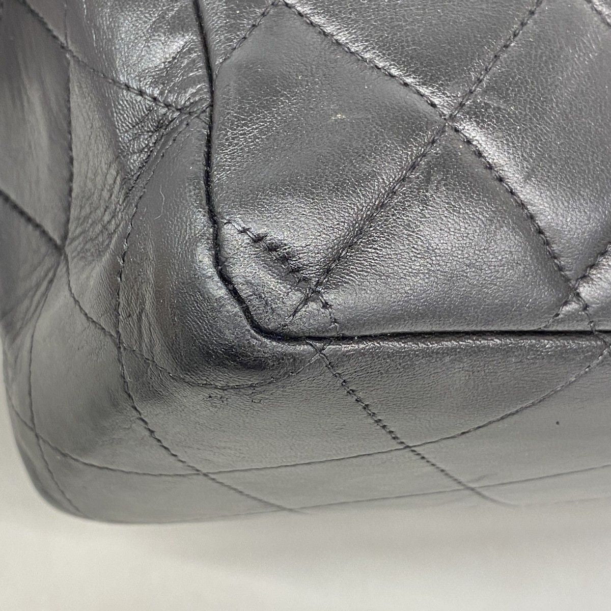 Chanel Backpack Quilted Jumbo CC Logo Lambskin Black Gold — view 7