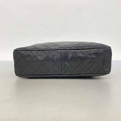 Chanel Shoulder Bag Quilted Lambskin Black Gold — view 3