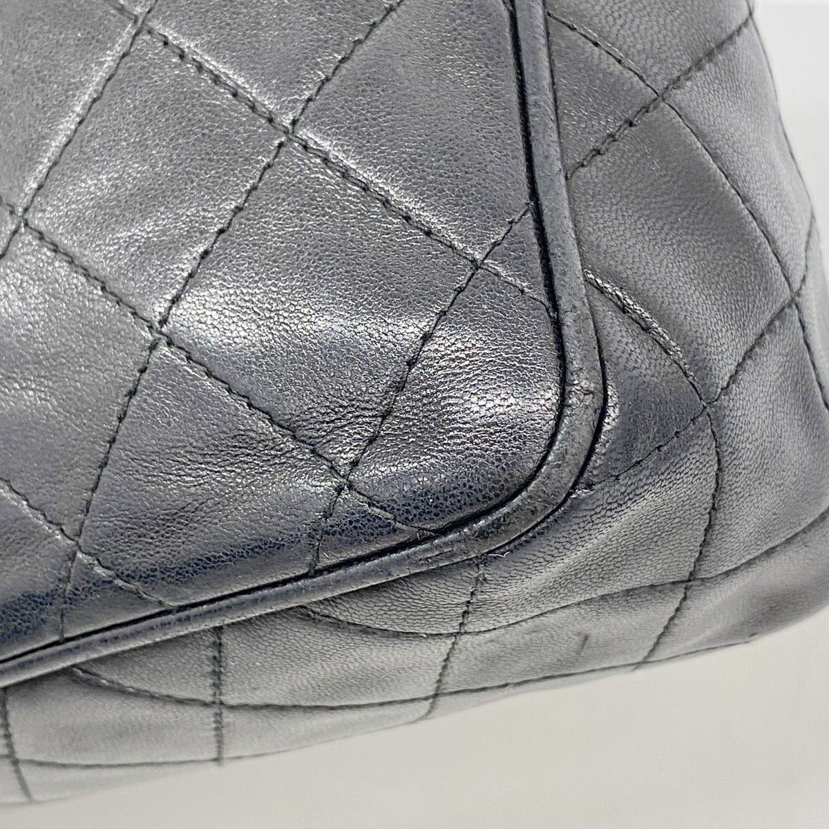Chanel Shoulder Bag Quilted Lambskin Black Gold — view 6