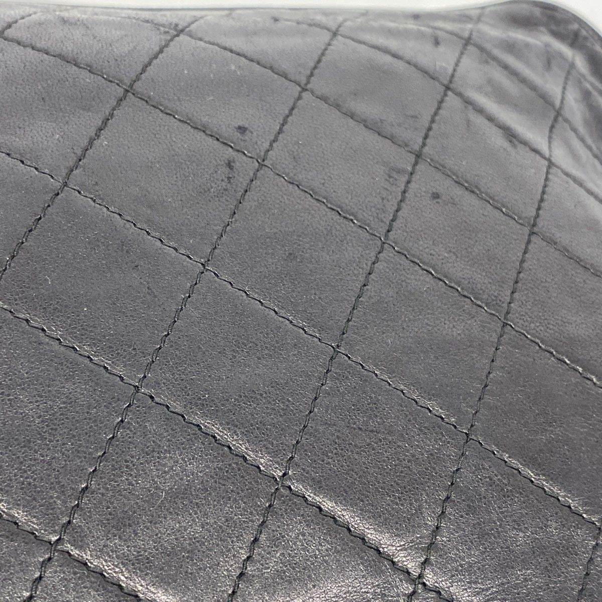 Chanel Shoulder Bag Quilted Lambskin Black Gold — view 8