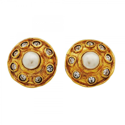 Chanel Earrings Vintage Round