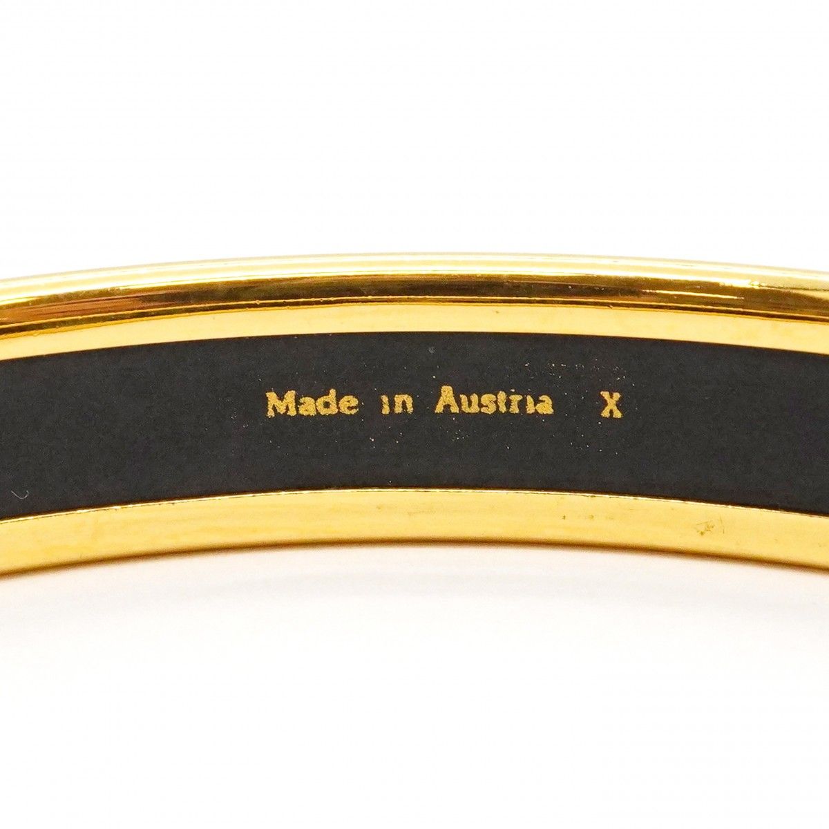 Hermes Bangle Enamel PM Gold Plated Cloisonne Blue Bracelet — view 5