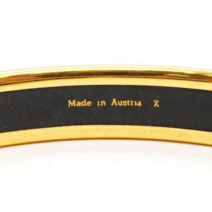 Hermes Bangle Enamel PM Gold Plated Cloisonne Blue Bracelet — view 5